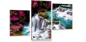obraz canvas tryptyk wodospad kolorowy Tajlandia