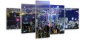 Obraz 5-części tryptyk MIASTO NOCĄ HONG KONG
