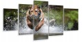 OBRAZ wieloczęściowy canvas TYGRYS W RZECE NATURA ZWIERZĘ 