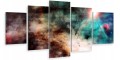 NOWOCZESNY Obraz 5 częściowy tryptyk kolory gwiazdy