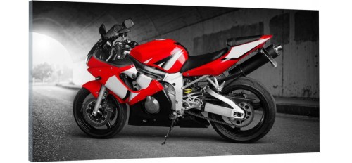 OBRAZ canvas panoramiczny motocykl motor czerwony