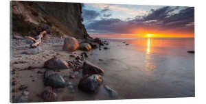 OBRAZ canvas panoramiczny Gdynia plaża zachód słońca 