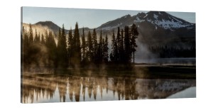OBRAZ canvas panoramiczny góry mroczne jezioro