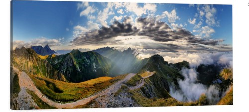 OBRAZ canvas panoramiczny góry świnica tatry szczyty