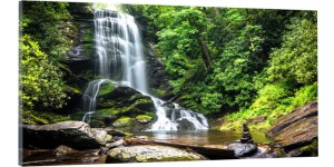 OBRAZ canvas panoramiczny wodospad las rzeka 