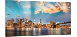 OBRAZ canvas PANORAMA nocą most miasto