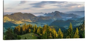 OBRAZ canvas PANORAMA Pieniny mgła góry 
