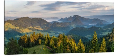 OBRAZ canvas PANORAMA Pieniny mgła góry 