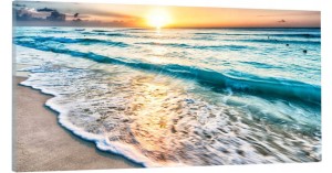 OBRAZ canvas panoramiczny plaża zachód słońca piasek 