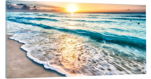 OBRAZ canvas panoramiczny plaża zachód słońca piasek 