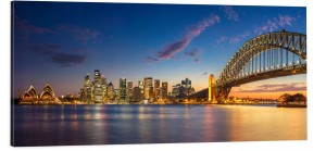 OBRAZ canvas PANORAMA Sydney nocą opera most 