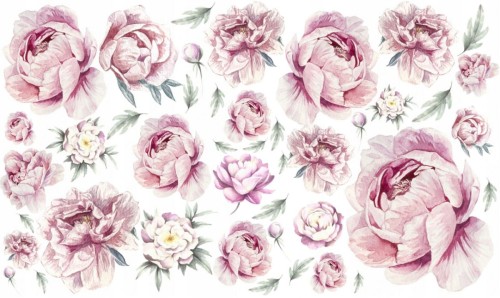 PIWONIE KWIATY PEONIE NAKLEJKI NA ŚCIANĘ dla dzieci