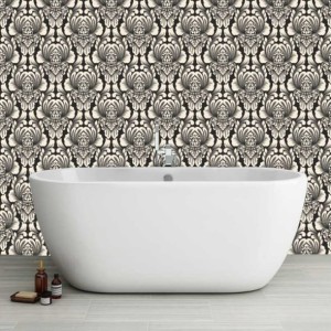 naklejki na kafelki płytki adamaszkowy czarny wzór
