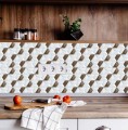 naklejki na kafelki płytki geometryczne biel drewno