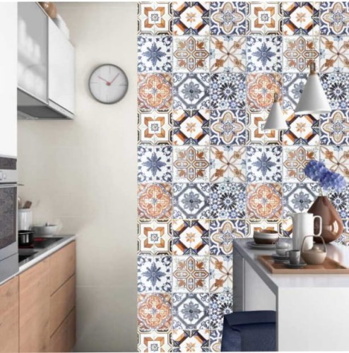 naklejki na kafelki płytki portugalskie azulejos kolorowe