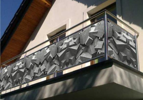 Osłona balkonowa na wymiar beton bloki sześcian 3d