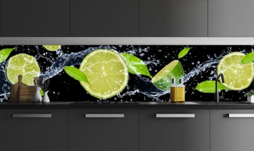 FOTOTAPETA DO KUCHNI ZMYWALNA limonki cytrusy lemon owoc