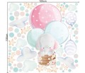 Pastelovy słoń balony NA ŚCIANĘ dla dzieci 