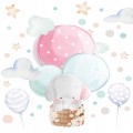 Pastelovy słoń balony NA ŚCIANĘ dla dzieci 