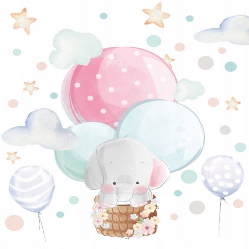 Pastelovy słoń balony NA ŚCIANĘ dla dzieci 