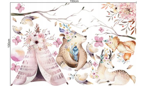Zwierzeta Las Boho 100x150.jpg