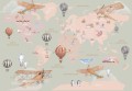 Fototapeta dla dzieci mapa zwierzęta samoloty retro fsd136