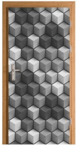 Naklejka na drzwi cube 3d