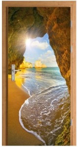 Naklejka na drzwi plaża morze
