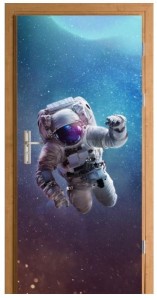 Naklejka na drzwi kosmos astronauta