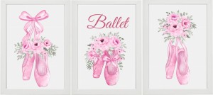 ZESTAW 3 OBRAZKI PLAKATY baletnica baletki