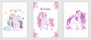 ZESTAW 3 OBRAZKI PLAKATY kucyki pony konik