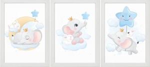 ZESTAW 3 OBRAZKI PLAKATY gwiazdy zwierzaki