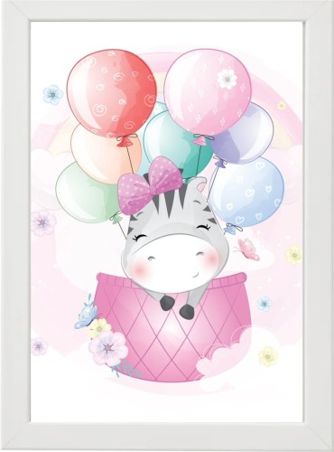 PLAKAT OBRAZEK Balon zebra