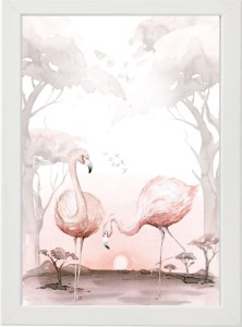 PLAKAT OBRAZEK  Flamingi sawanna 