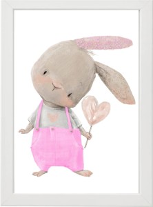 PLAKAT OBRAZEK Królik różowe spodnie 2
