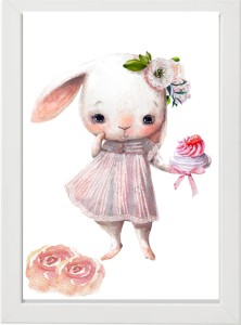 PLAKAT OBRAZEK Królik sukienka
