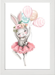 PLAKAT OBRAZEK Królik baletnica balonik