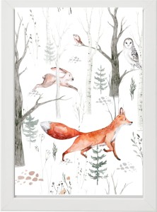 PLAKAT OBRAZEK Lis zając las