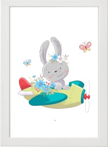 PLAKAT OBRAZEK Zając w samolocie