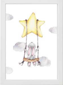 PLAKAT OBRAZEK Zając huśtawka