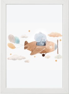 PLAKAT OBRAZEK Słoń w samolocie