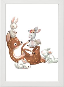 PLAKAT OBRAZEK Sarna króliczki