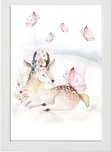 PLAKAT OBRAZEK Sarna motylki biel