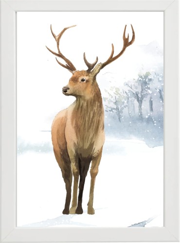 PLAKAT OBRAZEK Łoś śnieg 
