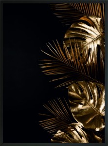 PLAKAT POSTER DEKORACYJNY ZŁOTE LIŚCIE 