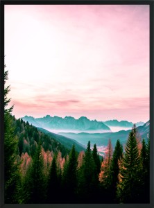 PLAKAT DEKORACYJNY WIDOK GÓRY LAS NATURA 