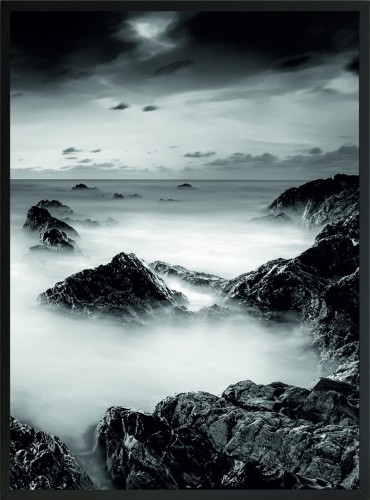 PLAKAT DEKORACYJNY ŚCIENNY CZARNO BIAŁY MGŁA 