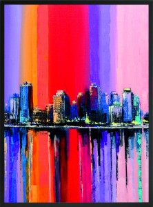 OBRAZ PLAKAT SZTUKA NOWOCZESNA MIASTO KOLORY 