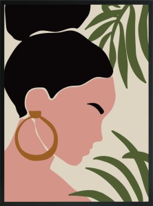 OBRAZ PLAKAT NA ŚCIENĘ PROFIL KOBIETY TWARZ 