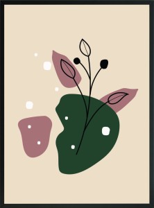 OBRAZ PLAKAT gałąź na imitacji liścia 